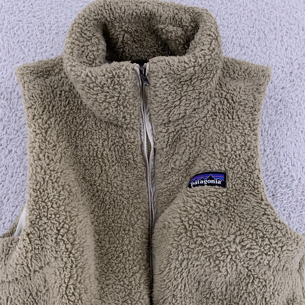 Patagonia Fleece Vest Womens‎ Small Beige Full Zip Retro Pile Sherpa Outdoors